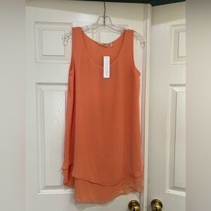 Soft Surroundings Summer Fling Tunic dress Canyon Sunset Layered Tunic Chiffon M